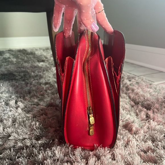 LOUIS VUITTON - Vintage Pont Neuf PM Ventian Red Epi Leather Hand Bag Purse - Picture 6 of 10